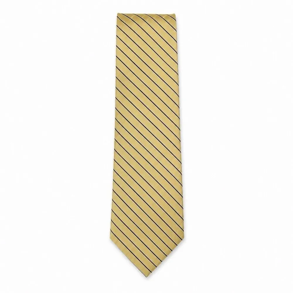 Stafford Essentials Men's Neck Tie Pale Yellow Blue Diagonal Stripes